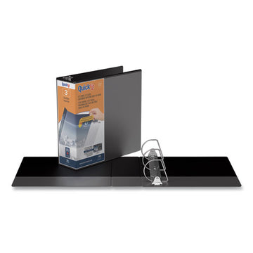 Stride Quickfit D-ring View Binder, 3 Rings, 3" Capacity, 11 X 8.5, Black freeshipping - TVN Wholesale